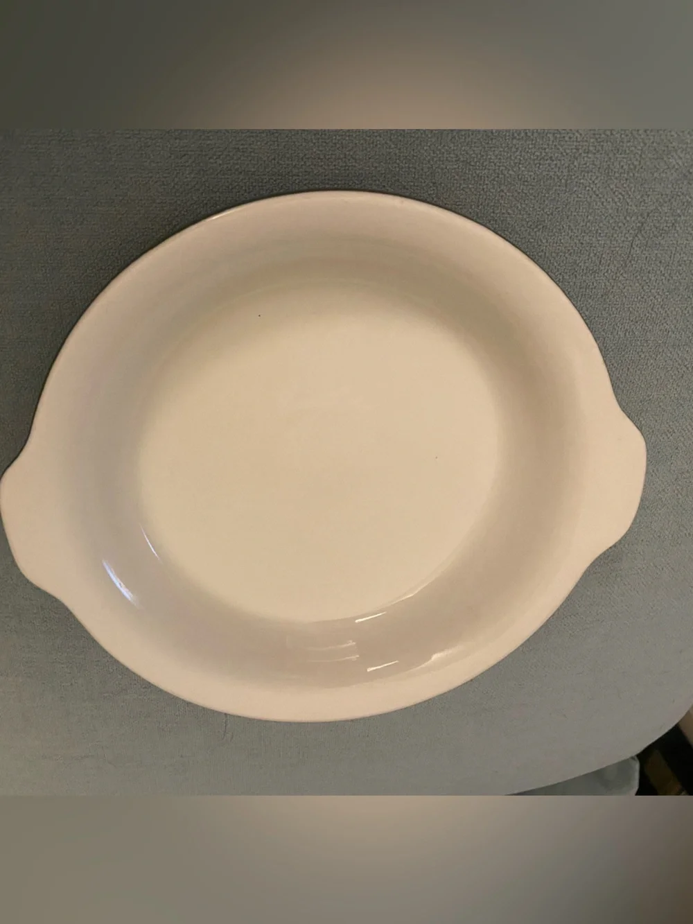 Vintage Hall China Co. 513 Au Gratin Baking Dish Olive Green White USA